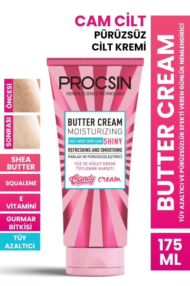 PROCSIN Butter Cream Tüy Azaltıcı ve Pürüzsüzlük Efekti Veren Günlük Nemlendirici 175 ML - 1